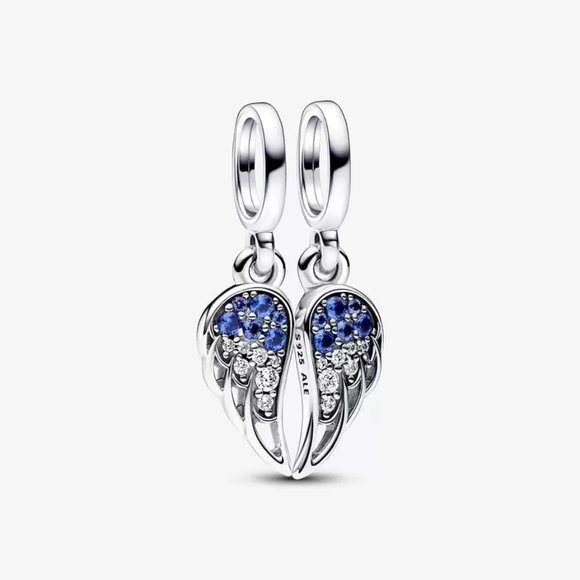Pandora Sparkling Splitable Angel Wings Dangle Charm - Picture 4 of 5